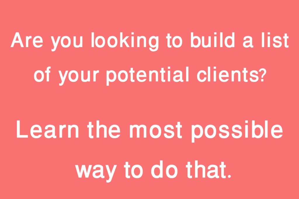Ways to building list of potential clients